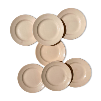 7 Small dessert plates Rose Digoin Sarreguemines