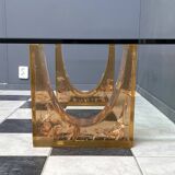 Glass coffee table in the style of marie-claude de fouguieres 1970s
