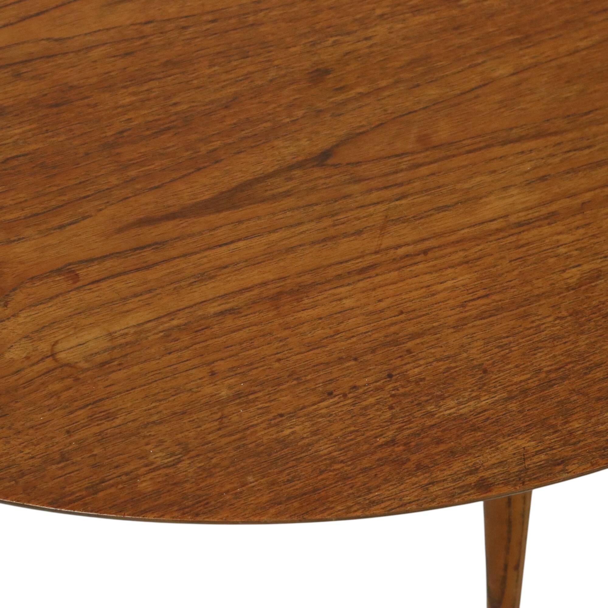 Solid Wood Kidney-Shaped Coffee Table Side Table 1960s