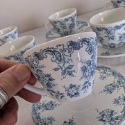 6 cups and saucers Rivanel in vintage 70's opaline