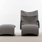Zen easy chair with footrest by claude brisson for ligne roset