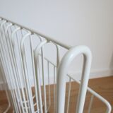 Vintage White Metal Magazine Rack