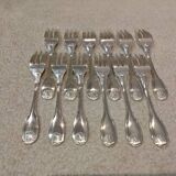 12 silver-plated metal cake forks by Christofle Vendôme 15.2