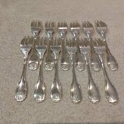 12 silver-plated metal cake forks by Christofle Vendôme 15.2