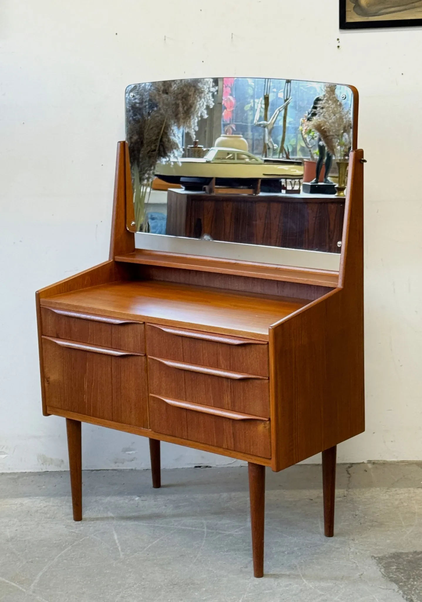 Teak dressling table, Denmark, 1960s–70s, vintage, mid-century modern