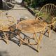 rattan garden set 2 armchairs and side table