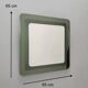 Postmodern square wall mirror with an army green beveled glass frame, Italy