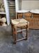 Tabouret en bois et paille tressée