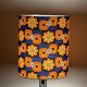 Lampshade blue daisy h40 d30 vintage 70's