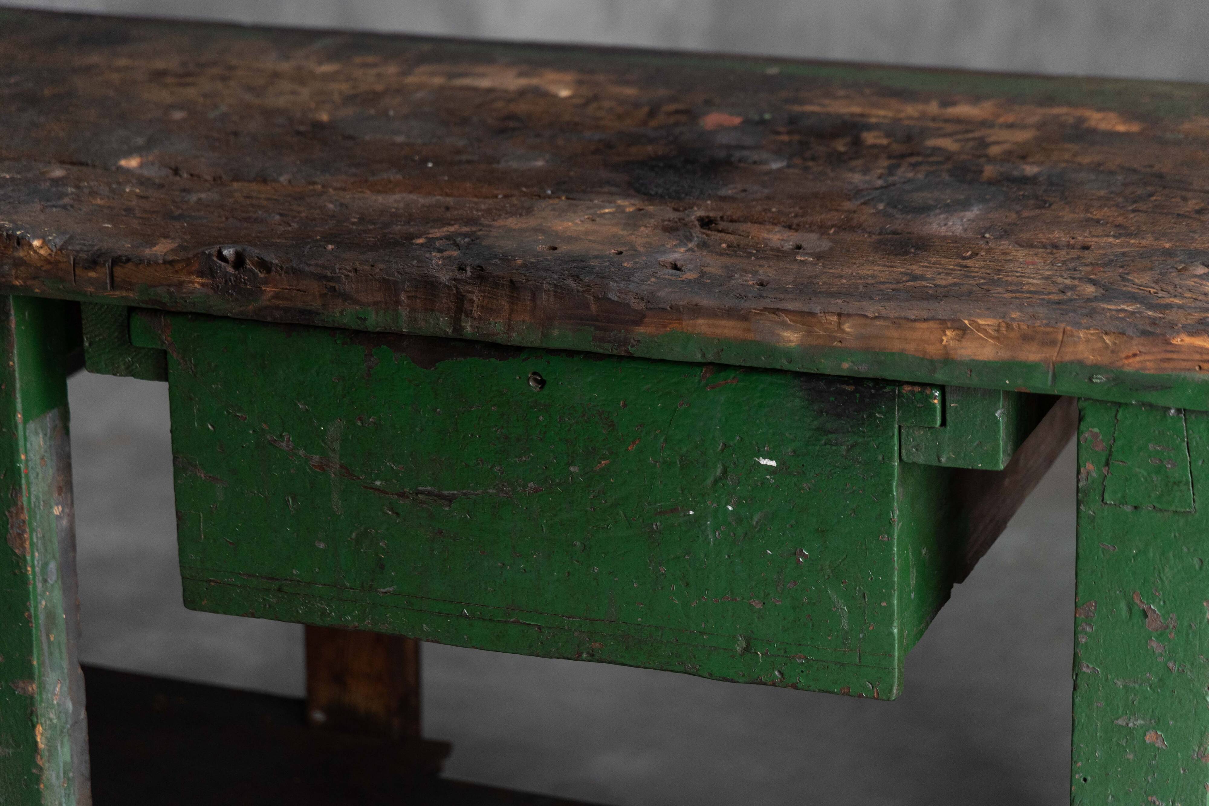 Rustic Industrial Workbench, France, Early 20th Century