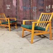 Pair of dark green armchairs