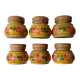 Egg cups in wood with hand-painted floral decoration, handcrafted