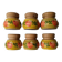 Egg cups in wood with hand-painted floral decoration, handcrafted