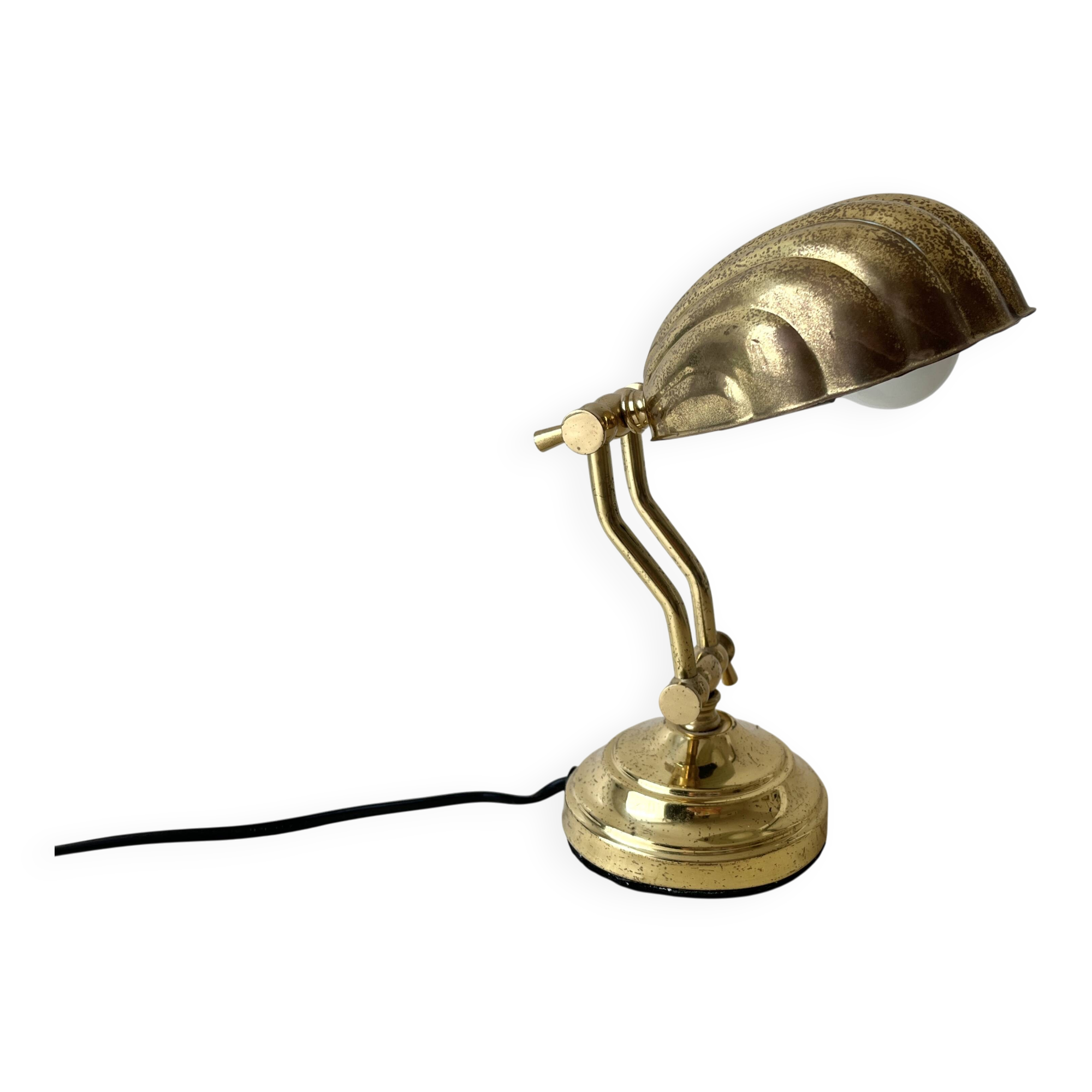 1950s brass "shell" desk lamp, vintage lighting