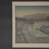 Lithograph by Henri Rivière The Pont des Saints-Pères and the Louvre