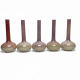 Art Nouveau series of soliflore vases, Sarreguemines earthenware, circa 1900