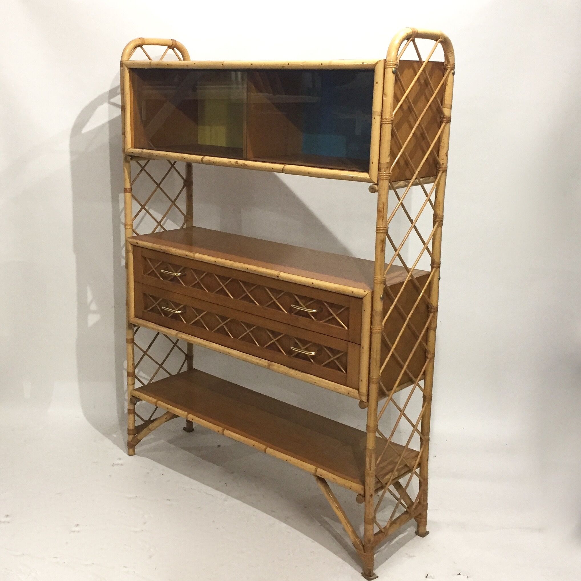 Rattan bookcase