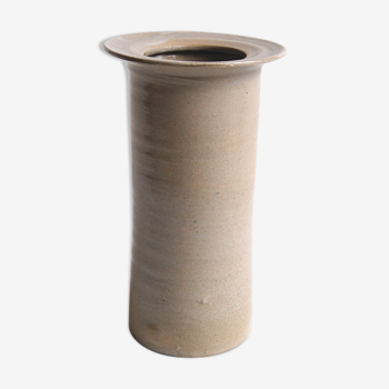 Vintage roll vase gray-beige tone