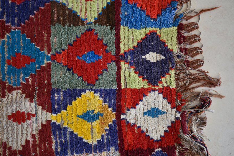 Carpet Moroccan Boucherouite 200 cm x 90cm