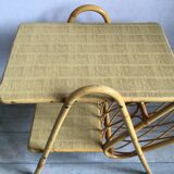 Rattan and bamboo coffee table 2 levels
