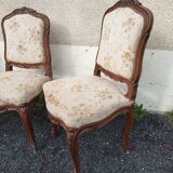 Suite de 3 fauteuils style Louis XV en bois sculpté – tapisserie tradi