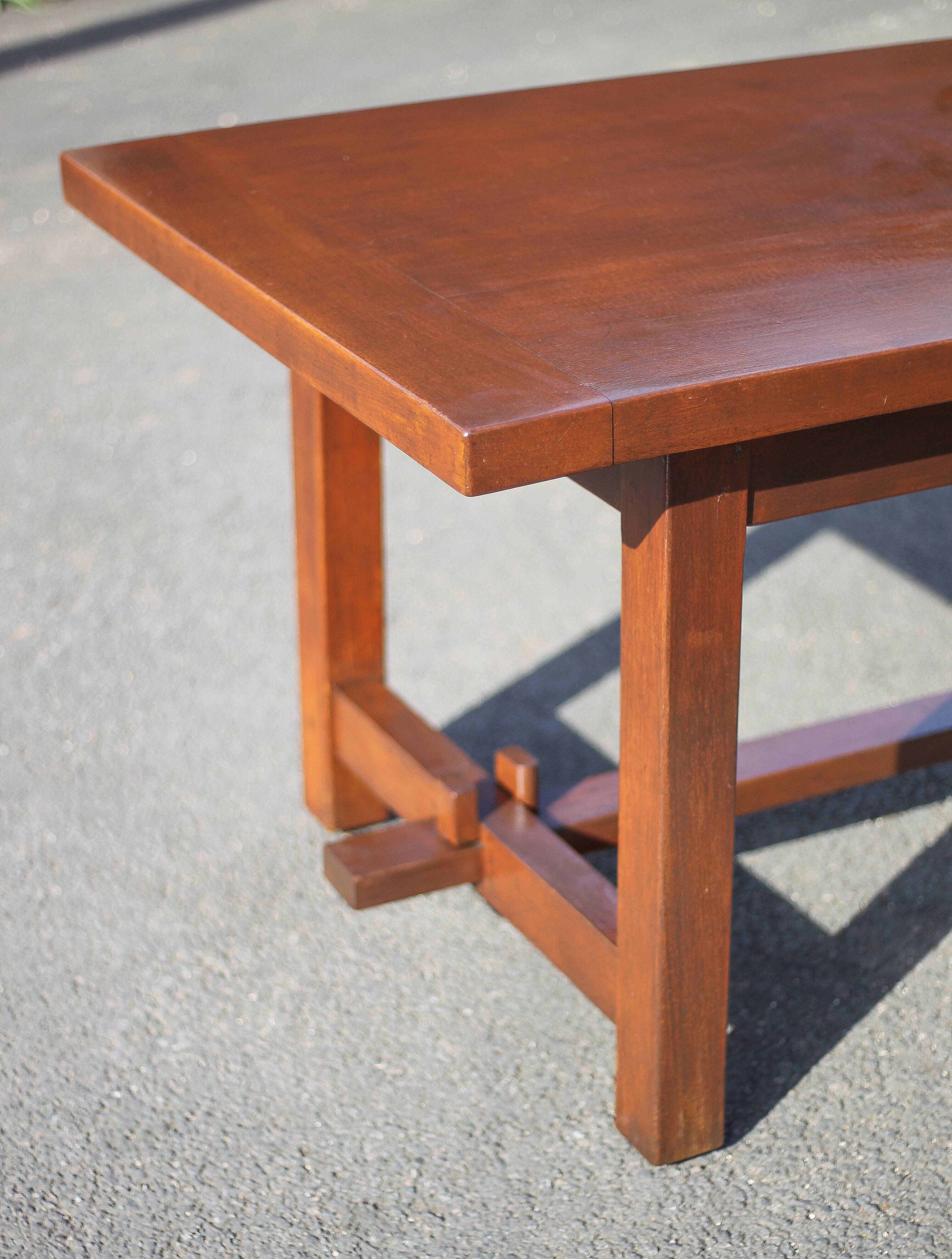 Farmhouse table with extensions and its 2 benches, living room table, solid wood table, kitchen, chalet, ca