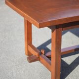 Farmhouse table with extensions and its 2 benches, living room table, solid wood table, kitchen, chalet, ca