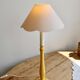 Vintage wooden bedside lamp painted yellow – Lampshade