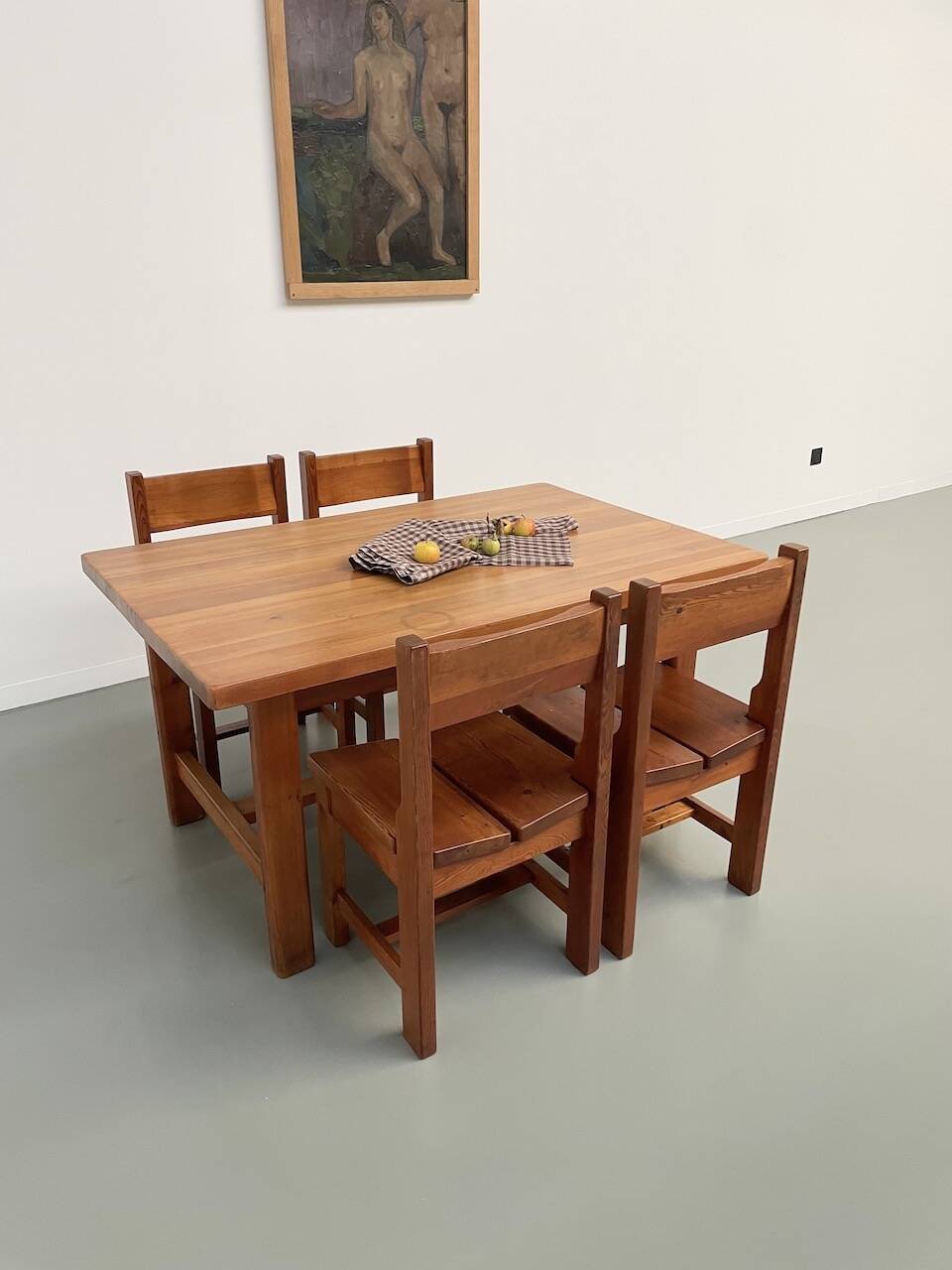 Set of table and 4 chairs, 60s mountain furniture