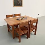 Set of table and 4 chairs, 60s mountain furniture