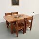 Dining table and 4 chairs, mountain furniture from the 1960s.