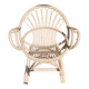 Shell chair in pale pink painted rattan