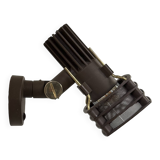 Adjustable vintage brown and brass wall light, France, 1970.