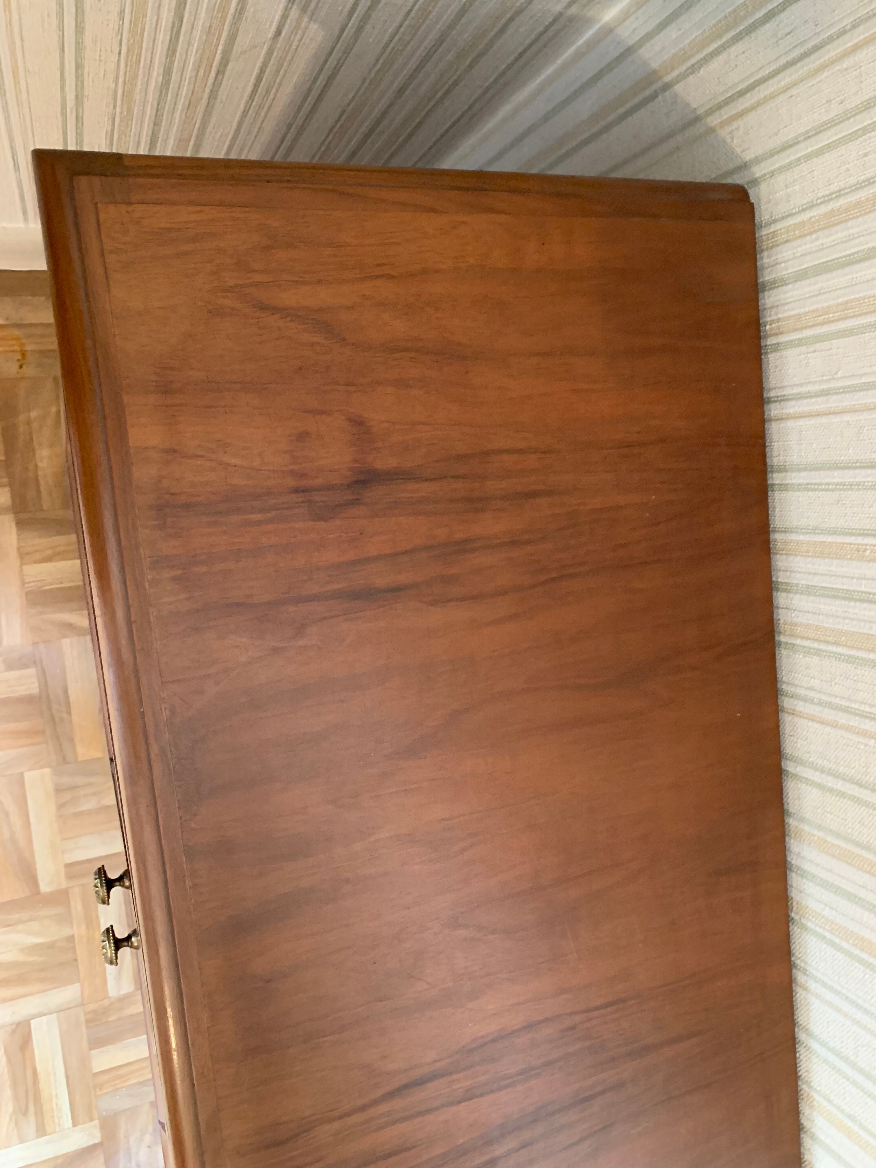 Antique low furniture in solid walnut