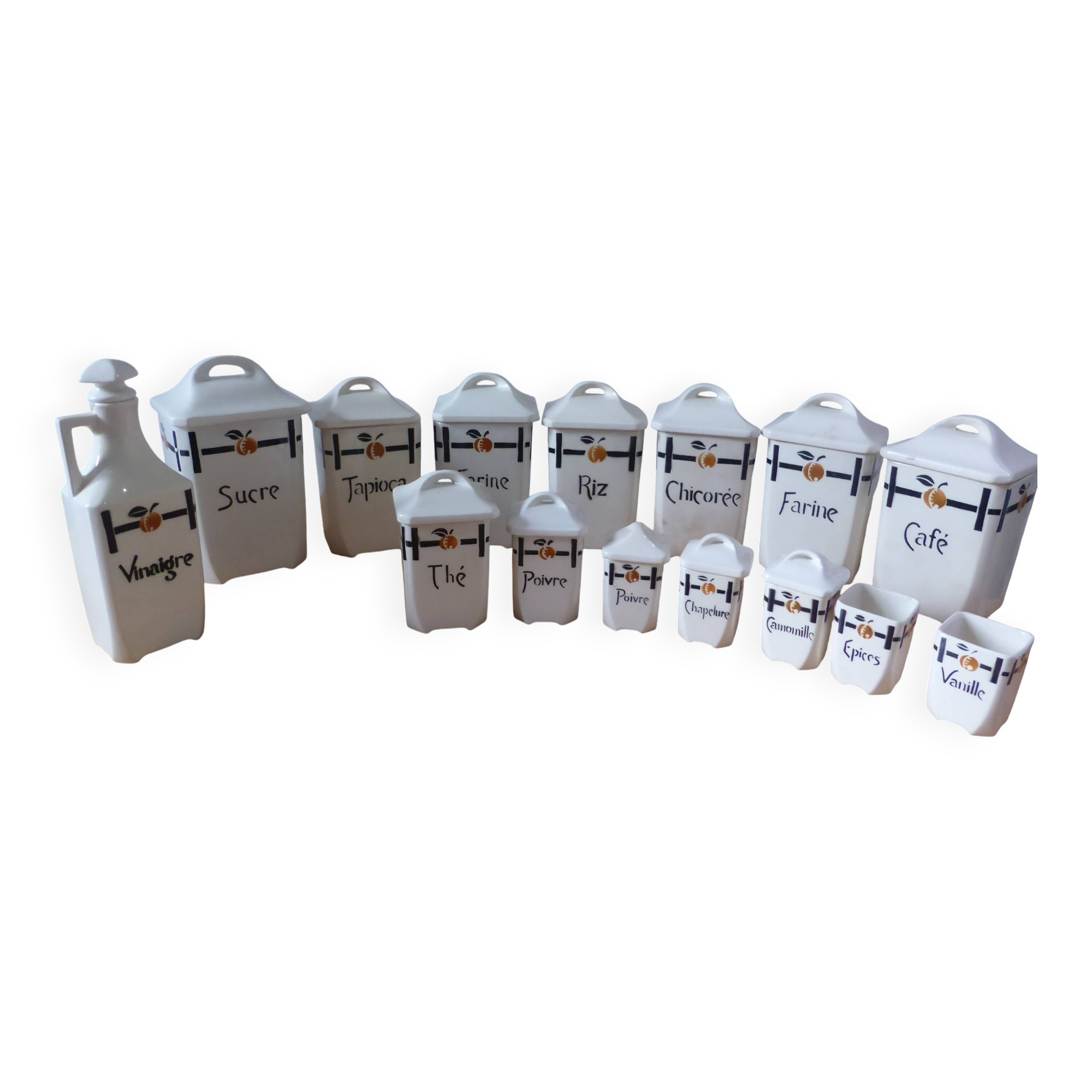 15 vintage porcelain spice boxes from Badonviller 240561