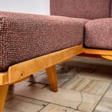 Vintage Modular Corner Sofa Bed with Ottoman, 1960s, Czechoslovakia