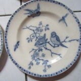 Plates earth fire batch of 6 birds vintage decorations