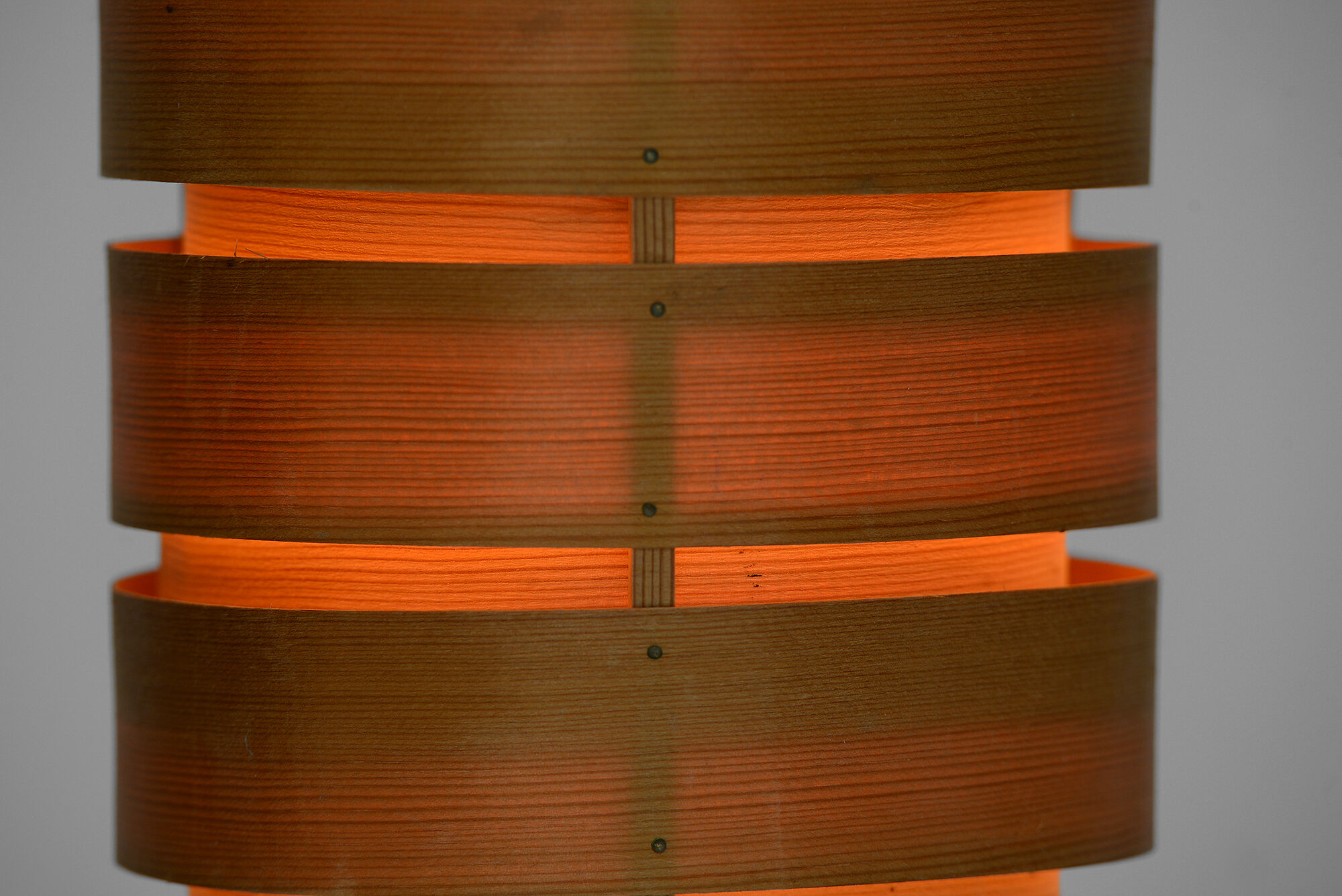 Pine veneer pendant light T499/1 "Rolf" by Hans-Agne Jakobsson for Ellysett AB. Sweden 1960s