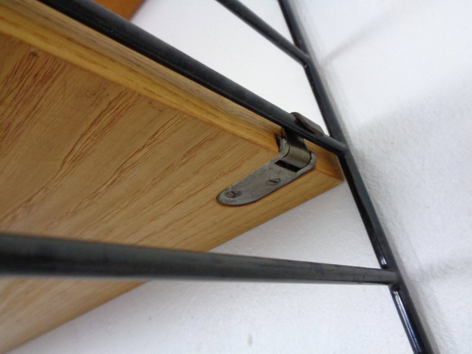 Swedish wall unit in ash and metal by Kajsa & Nils Nisse Strinning for String, 1950s