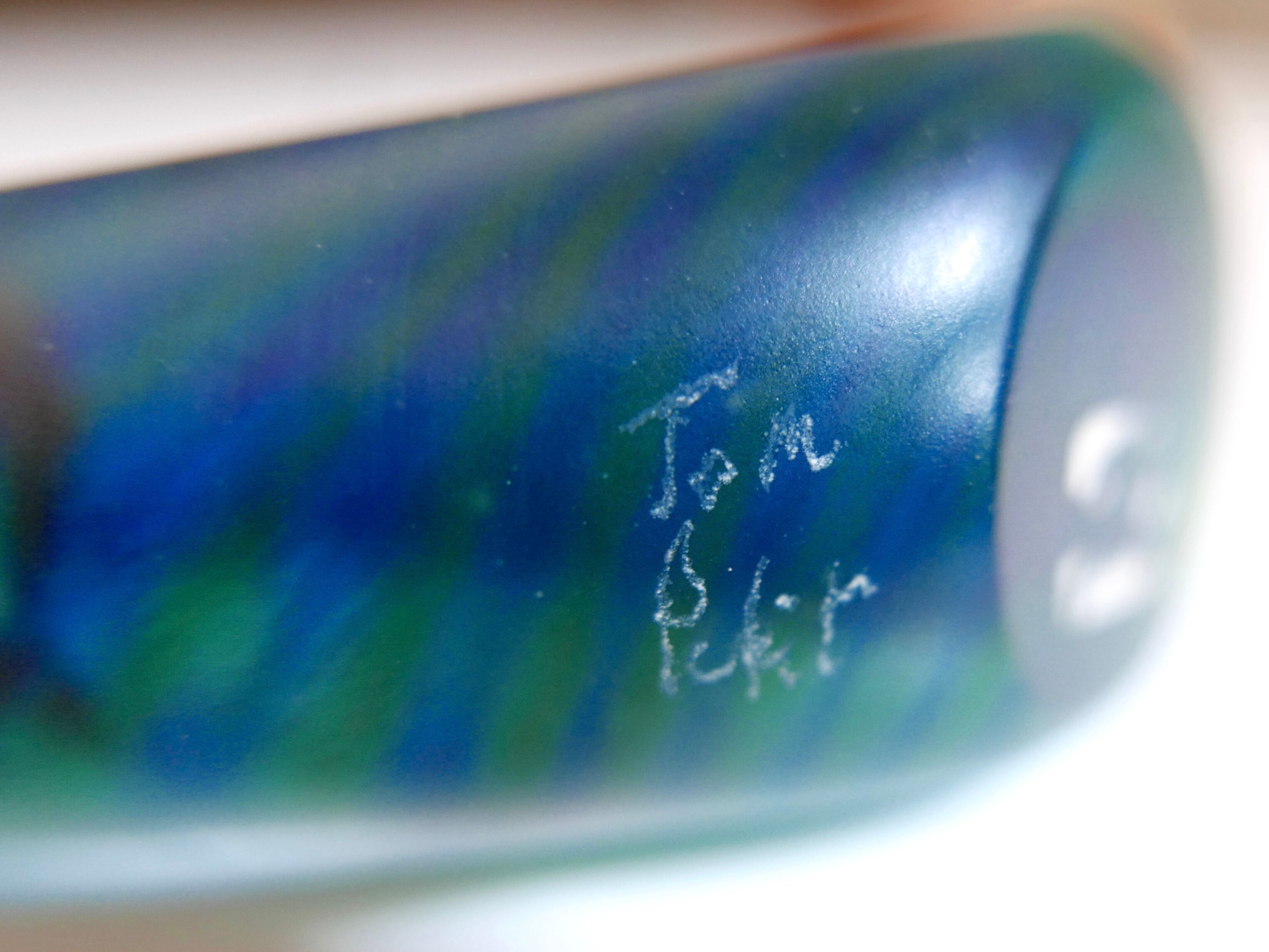 Signed blue paper press, 70s