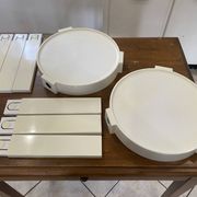 Paire de tables basse appoint chevet gigogne ronde Marc Held pour Prisunic