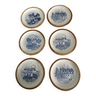 Set of 6 plates "Poterie de la Colombe"