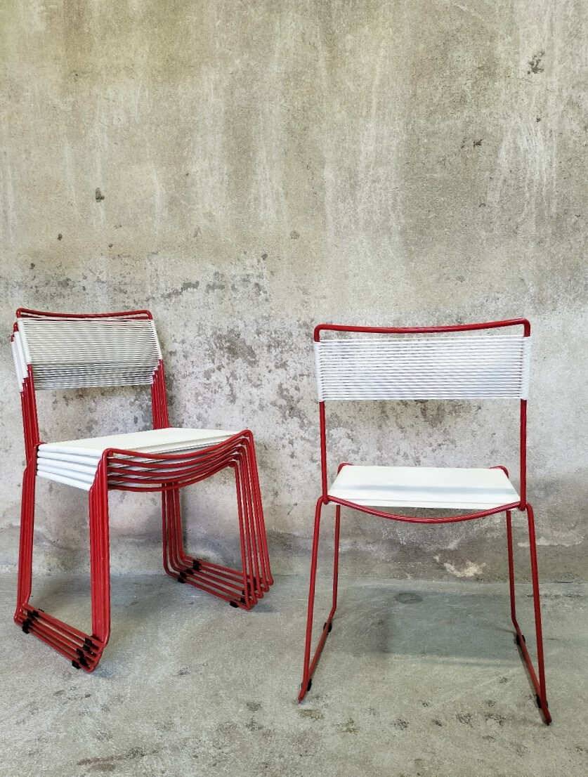 Set of six "Spaghetti" chairs by Giandomenico Belotti