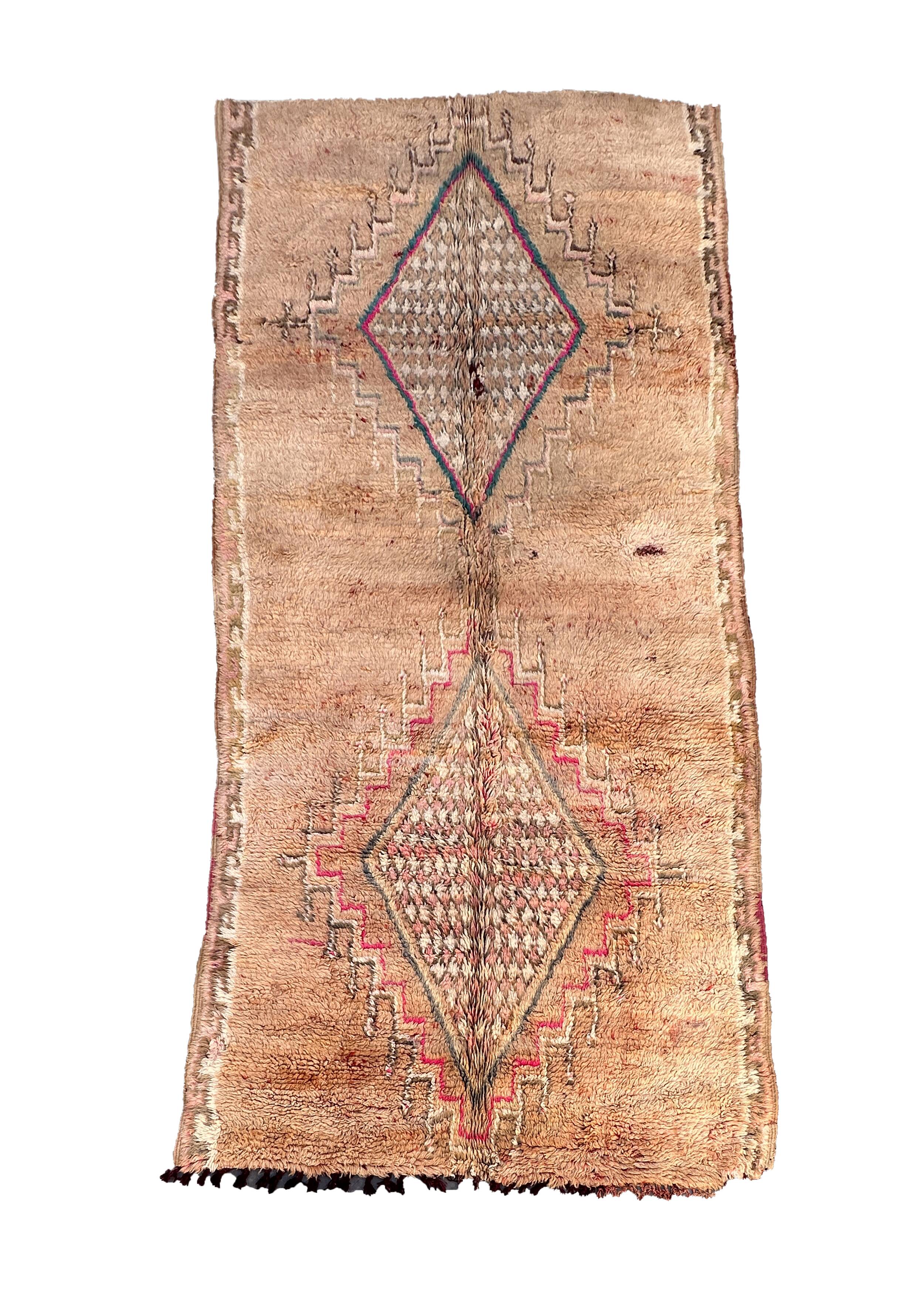 Boujad beige Moroccan rug - 343 x 159 cm