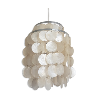 Mother-of-pearl pellets hanging lamp 1970