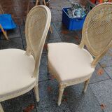 Beautiful set of six antique Louis XVI style chairs