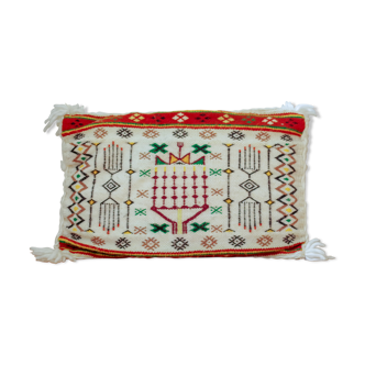Coussin ancien broderies ethniques 51x34cm