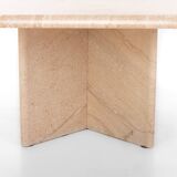Italian coffee table in travertine with fossils