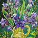 Still life with irises signed Guilbert