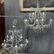 Pair of large Maria Theresa chandeliers. Crystal and glass.